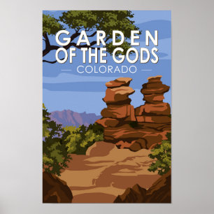Garten des Gods Colorado Vintag Poster