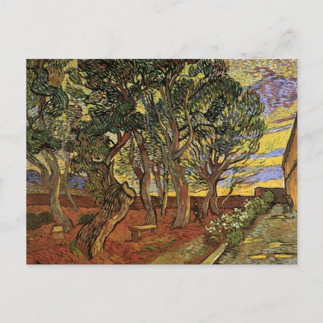 Garten des Heiligen-Paul-Krankenhauses von Vincent Postkarte (Vorderseite)