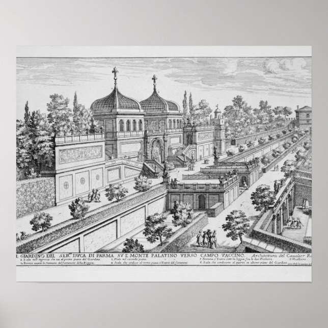 Garten des Herzogs von Parma auf dem Palatinerhüge Poster (Vorne)