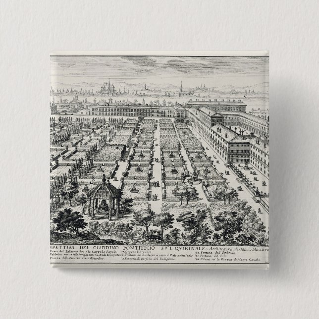 Gärten des Quirinale, von 'Li Giardini di Rom Button (Vorderseite)