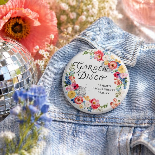 Garten Disco Junggesellinnenabschied Anstecker Pin Button (Von Creator hochgeladen)