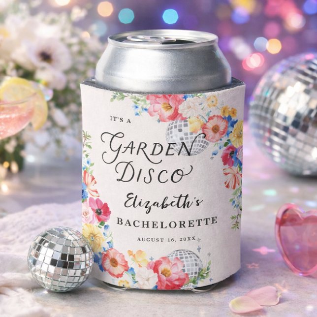 Garten Disco Junggesellinnenabschied Monogramm Dosenkühler (Von Creator hochgeladen)