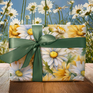 Garten-Eleganz mit Gänseblümchen-Blüten-Zuckerguss Geschenkpapier