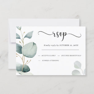 Garten Eukalyptus & Grüne RSVP Karte