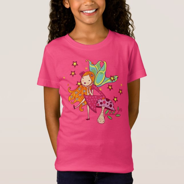 Garten-Fee auf Pilz T-Shirt (Vorderseite)