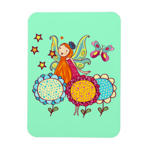 Garten-Fee mit Blumen Magnet