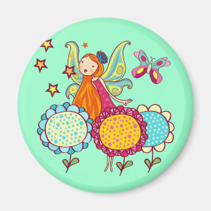 Garten-Fee mit Blumen Magnet