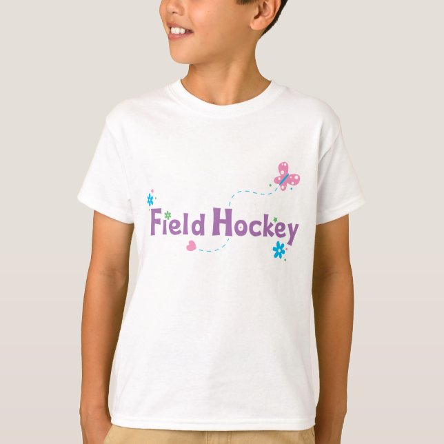 Garten-Flattern-Feld-Hockey T-Shirt (Vorderseite)