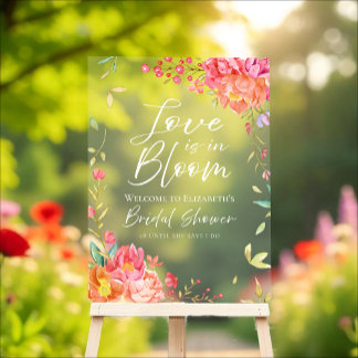 Garten Floral Brautparty Willkommen Acrylschild