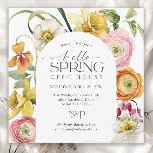 Garten Floral Hallo Frühling Open House Einladung