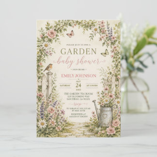 Garten Florale Babyparty-Einladung Einladung