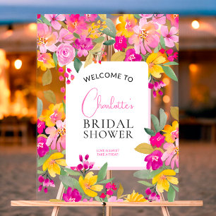 Garten florale Wasserfarbe Brautdusche Willkommen  Acrylschild