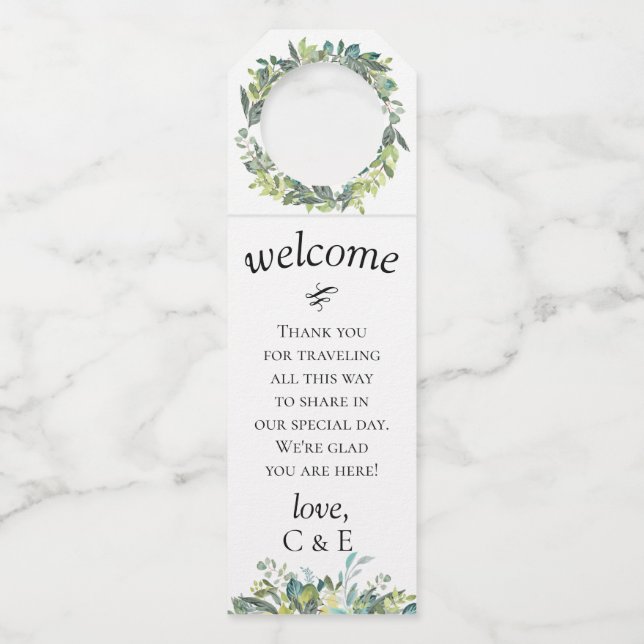 Garten Foliage Personalisiert Flaschenanhänger (Vorderseite)