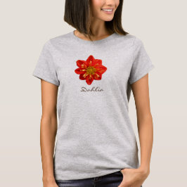 Garten-Foto-orange Dahlie-Blumen-Text T-Shirt