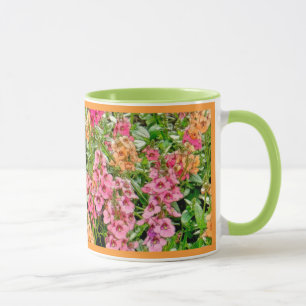 GARTEN FÜR KÄSE, PINK UND GRÜNE BLUMEN TASSE