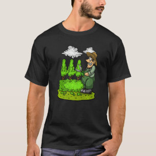 Garten Gartenarbeit Beschneiden Mittelfinger Hecke T-Shirt