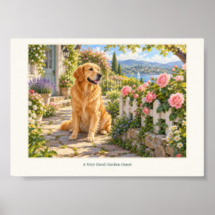 Garten-Gast Golden Retriever Kunst Poster