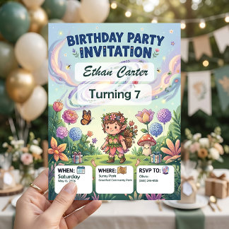 Garten-Geburtstags-Einladungen mit Blumen Zazzle Einladung