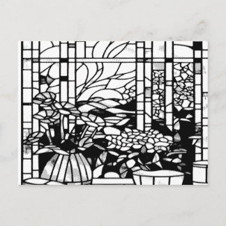 Garten Glasmalerei Postkarte