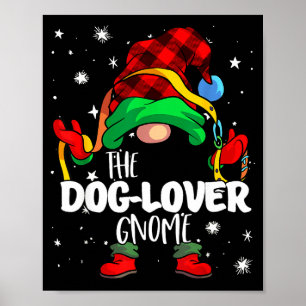 Garten-Gnom für Hunde-Liebhaber Roter Buffalo-Karo Poster