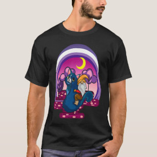 Garten-Gnom-Pastell-Katze-Reit-Outdoor-Gnome-Werbu T-Shirt