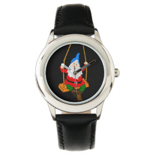 Garten Gnome auf einem Schwingen Armbanduhr