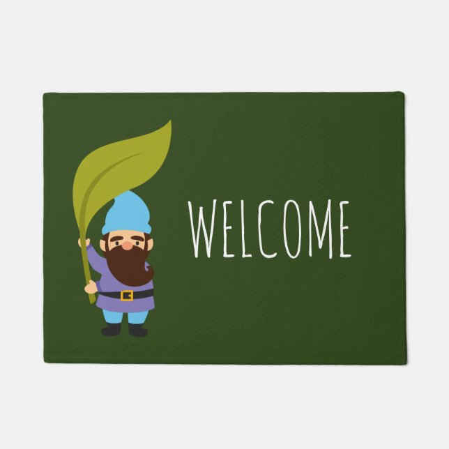 Garten Gnome farbenfroh und willkommen Fußmatte (Vorderseite)