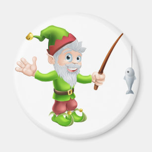 Garten Gnome mit Angelrute Magnet