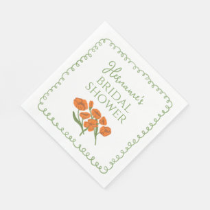 Garten Grün Orange Whimsical Brautparty Serviette