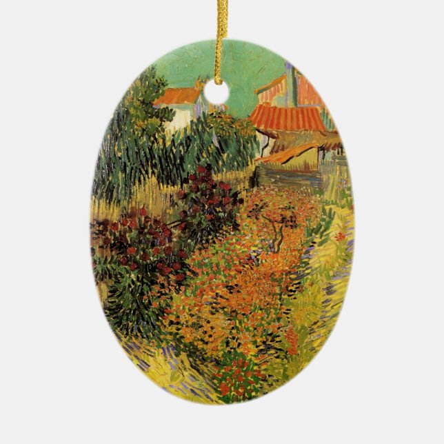 Garten Hinter einem Haus von Vincent van Gogh Keramikornament (Vorne)