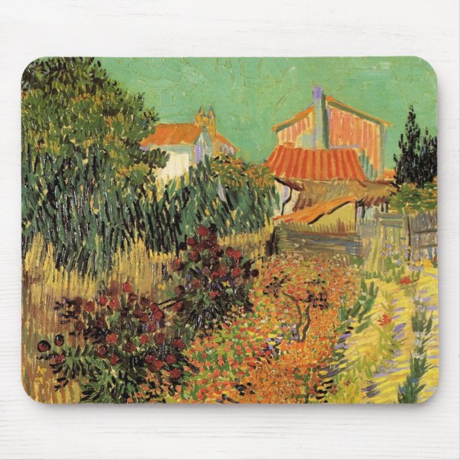 Garten Hinter einem Haus von Vincent van Gogh Mousepad (Vorne)