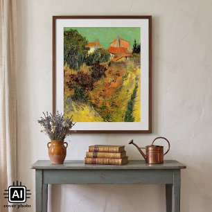 Garten hinter einem Haus von Vincent van Gogh Poster