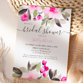 Garten hübsch rosa Blumenwasser-Brautparty Einladung