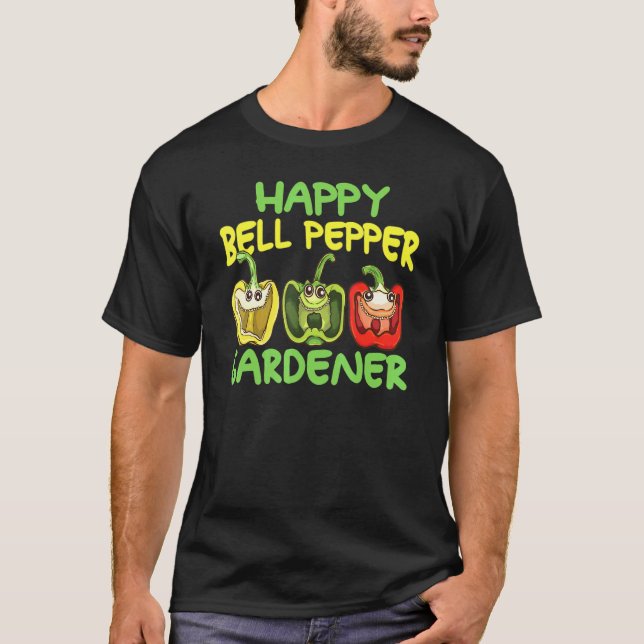 Garten Humor Glücklicher Paprika-Gärtner T-Shirt (Vorderseite)