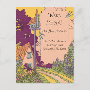 Garten-Hütten-neue Adressen-Postkarte Ankündigungspostkarte