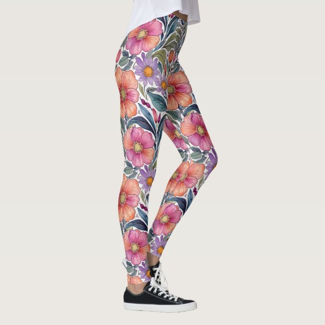 Garten im Freien - Blumenmuster 2 - Leggings (Rechts)