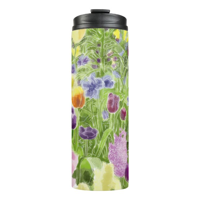 Garten im Frühling Thermosbecher (Vorderseite)