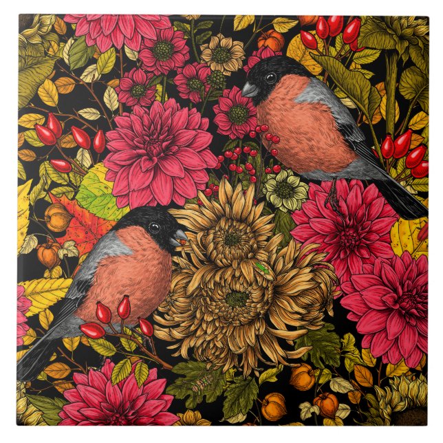 Garten im Herbst 2 Fliese (Vorderseite)