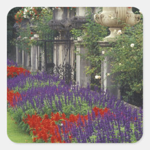 Garten im Mirabell-Palast, Salzburg, Österreich Quadratischer Aufkleber