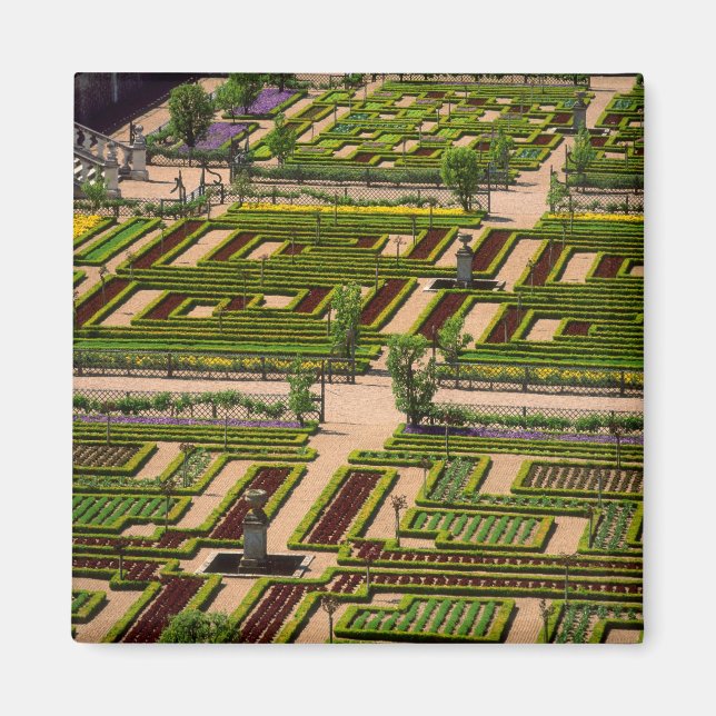 Garten im Villandry Chateau, Indre-et-Loire, 2 Magnet (Vorne)
