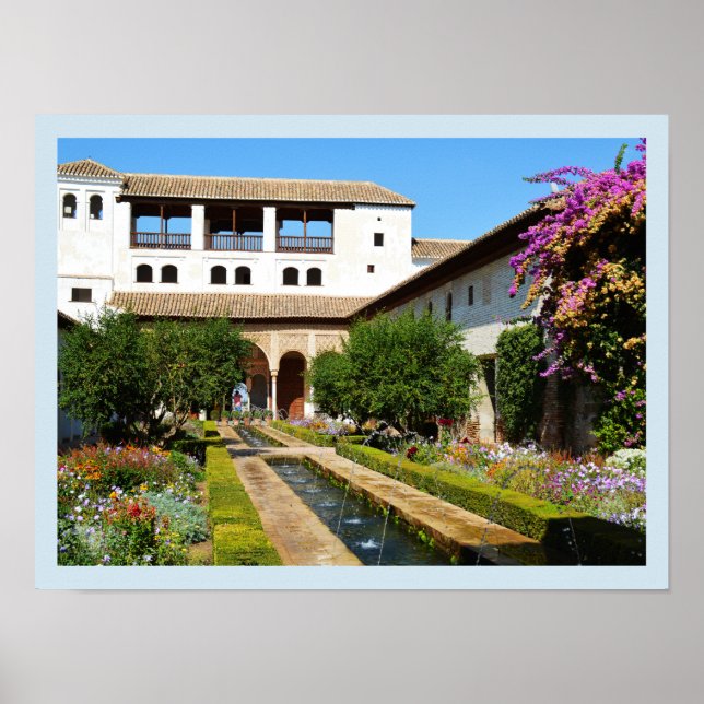Garten in Alhambra Poster (Vorne)