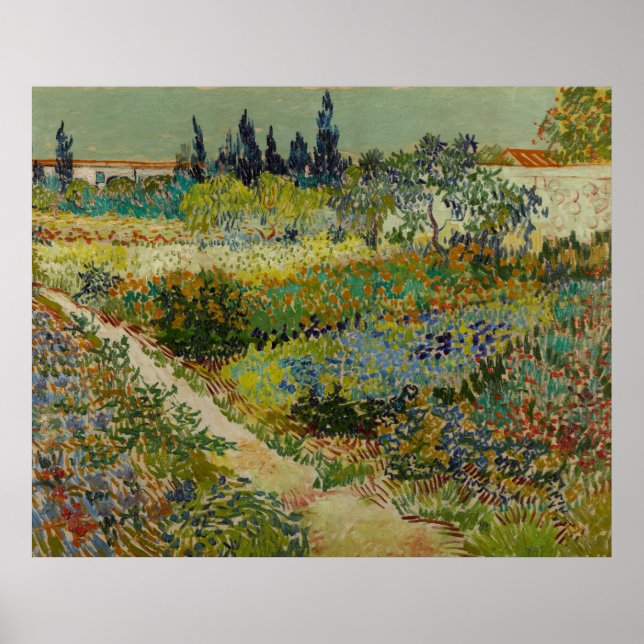 Garten in Arles, 1888 Poster (Vorne)