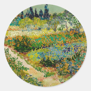 Garten in Arles   Vincent van Gogh Runder Aufkleber