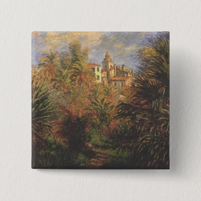 Garten in Bordighera - Claude Monet - c1900 Button (Vorderseite)