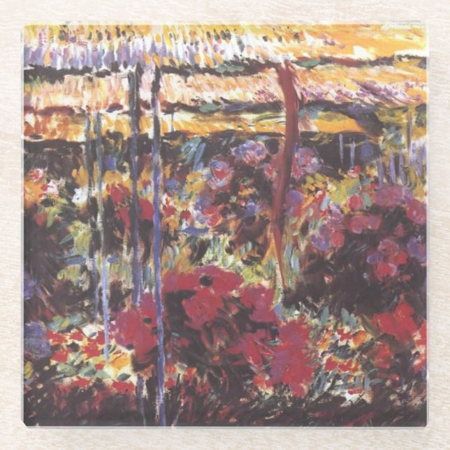Garten in Giverny - Claude Monet - c1900 Glasuntersetzer (Vorderseite)