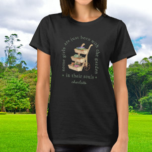 Garten in ihrer Seele Rustikaler Blumenwagen mit N T-Shirt