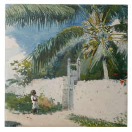 Garten in Nassau, Bahamas (Karibik-Kunst) Fliese