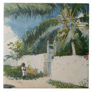 Garten in Nassau, Bahamas (Karibik-Kunst) Fliese