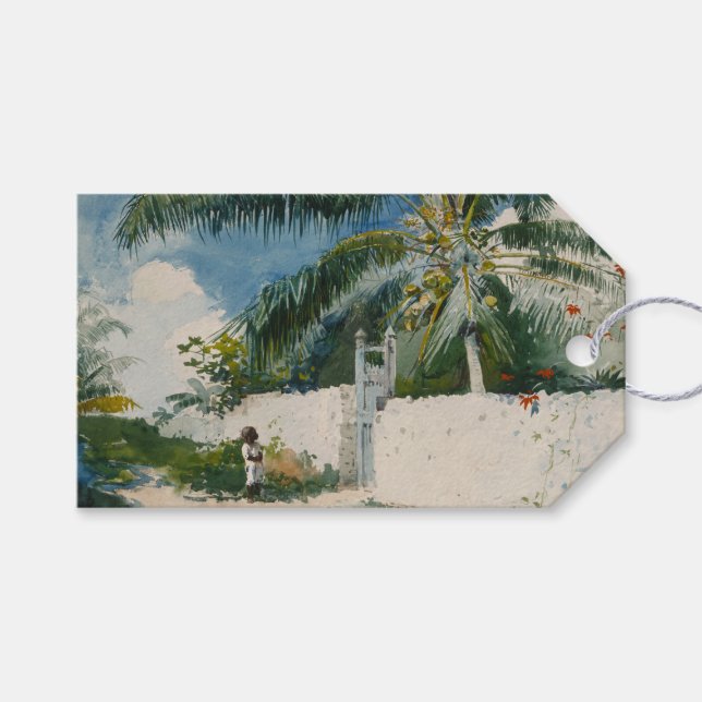 Garten in Nassau (Karibik) Geschenkanhänger (Vorderseite (Horizontal))