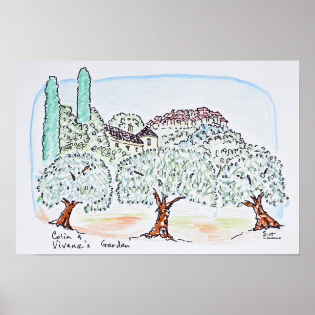 Garten in Speracedes, Cabris | Südfrankreich Poster (Vorne)